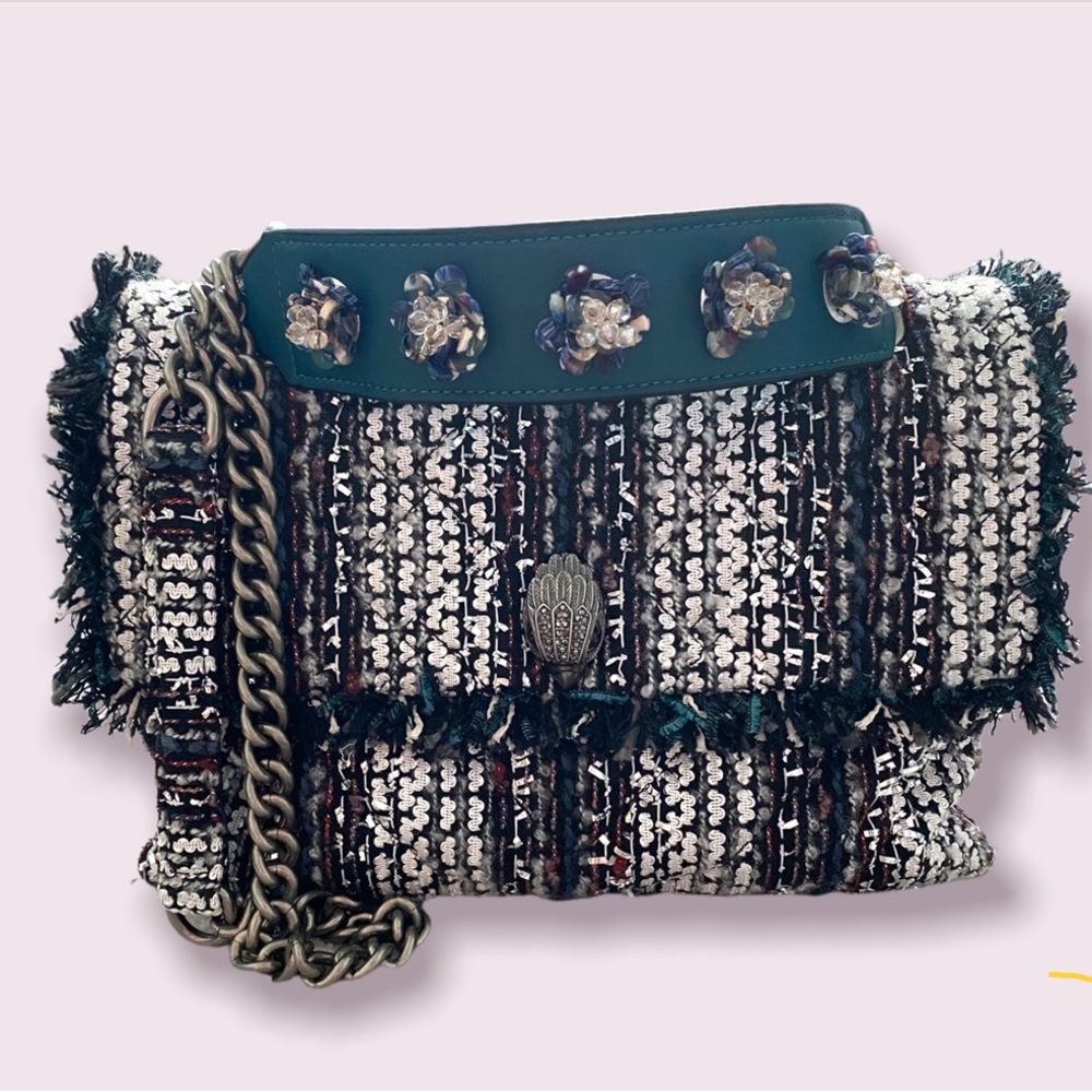 Kurt Geiger Large Kensington Embellished Tweed Bag -like new